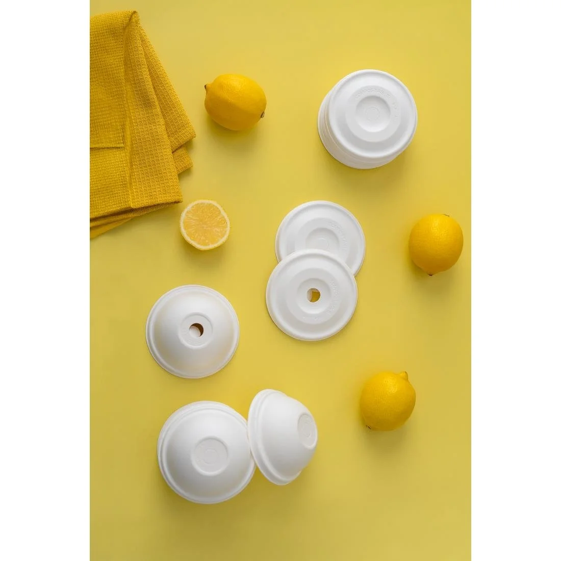 Vegware Nourish Moulded Fibre Cold Cup Dome Lids with Hole 89-Series (1000 Pack) - Image 2