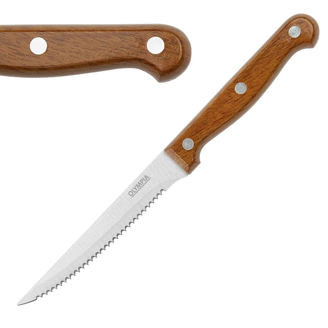 Olympia Steak Knives with Wood Effect Handles (12 Pack)