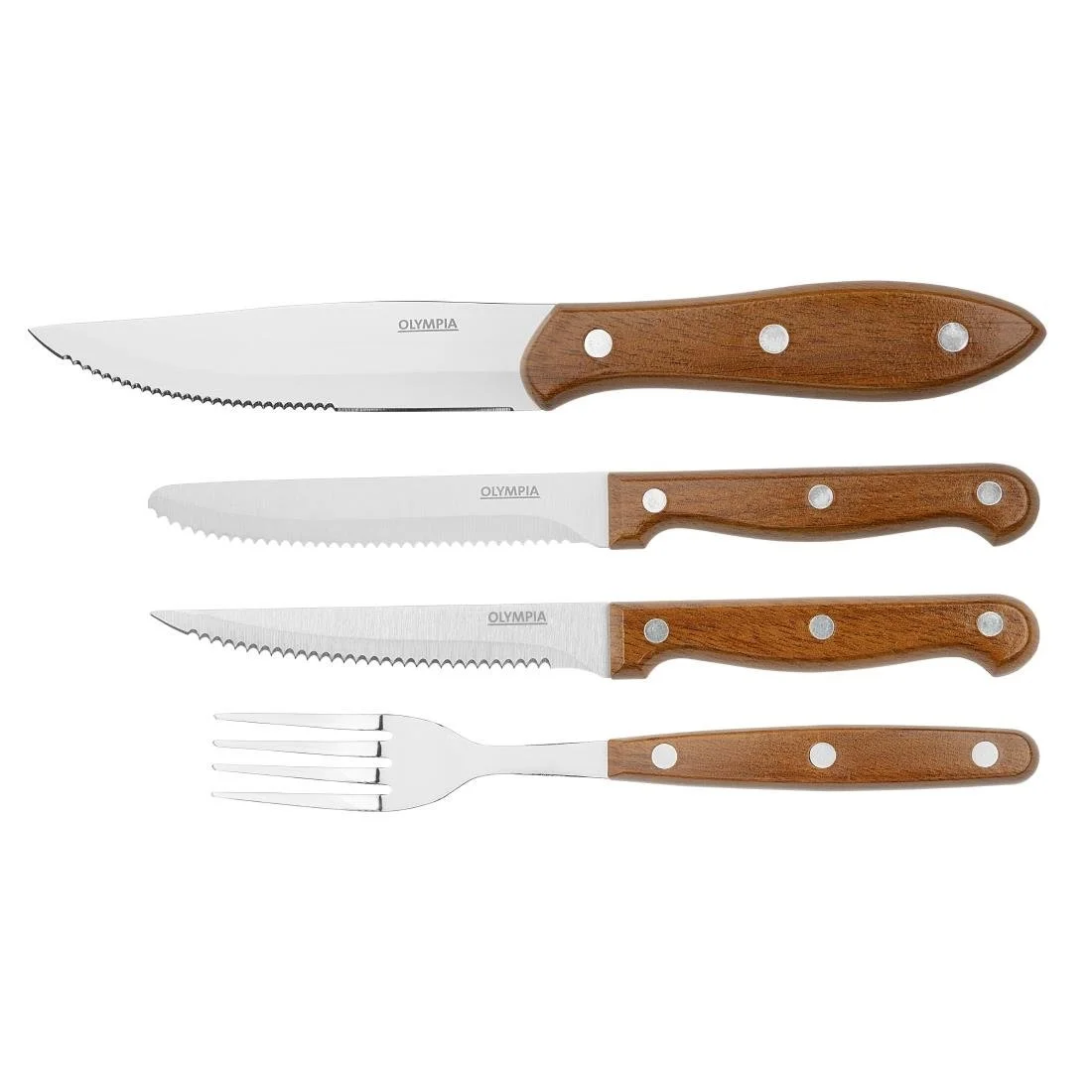 Olympia Steak Knives with Wood Effect Handles (12 Pack) - Image 4