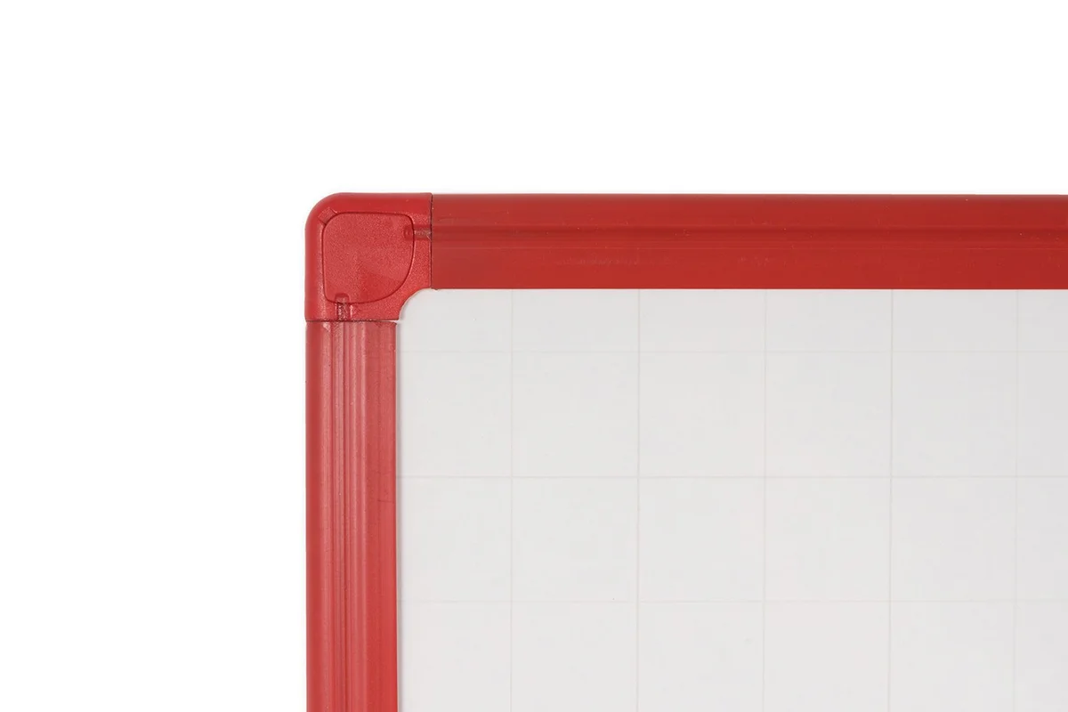 Bi-Office Maya Drywipe Gridded Whiteboard Red Frame 180x120cm MB8521206 - Image 3