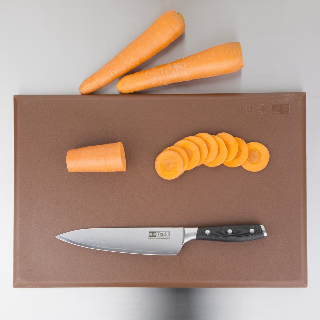 Hygiplas Extra Thick High Density Brown Chopping Board