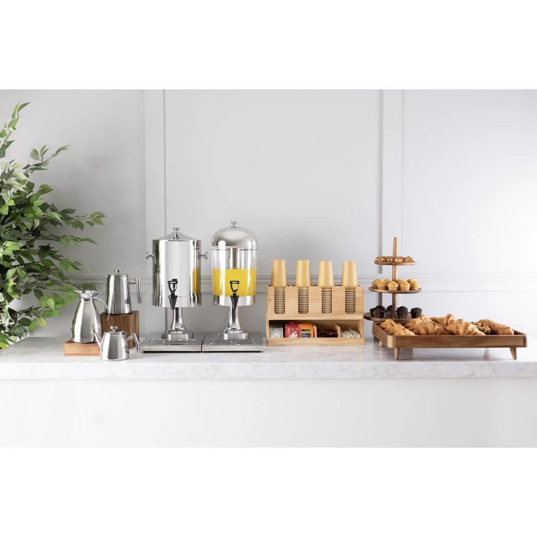 Olympia Cup and Condiment Station Hevea Wood 450x120x240mm - Image 6