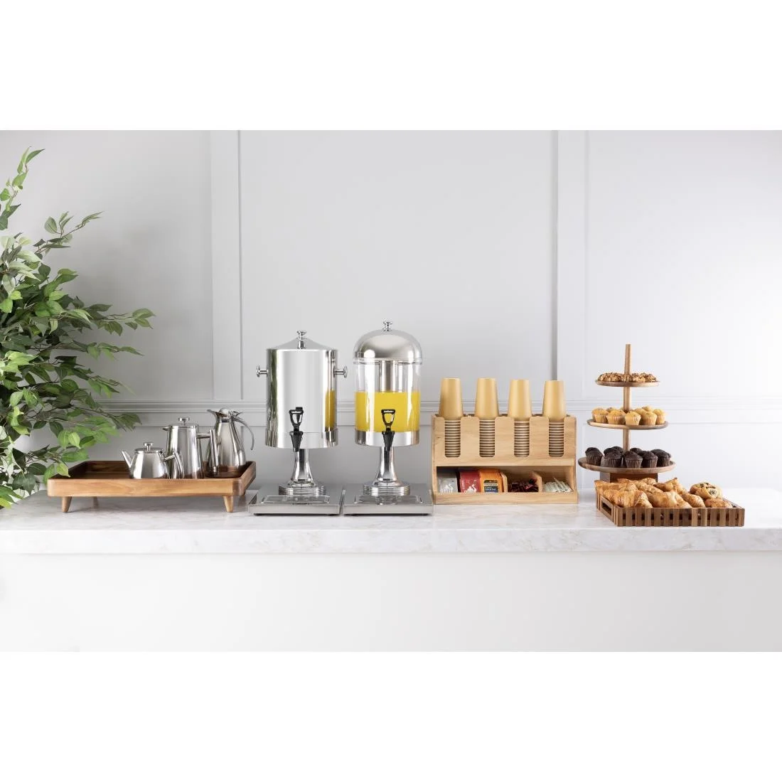 Olympia Cup and Condiment Station Hevea Wood 450x120x240mm - Image 7