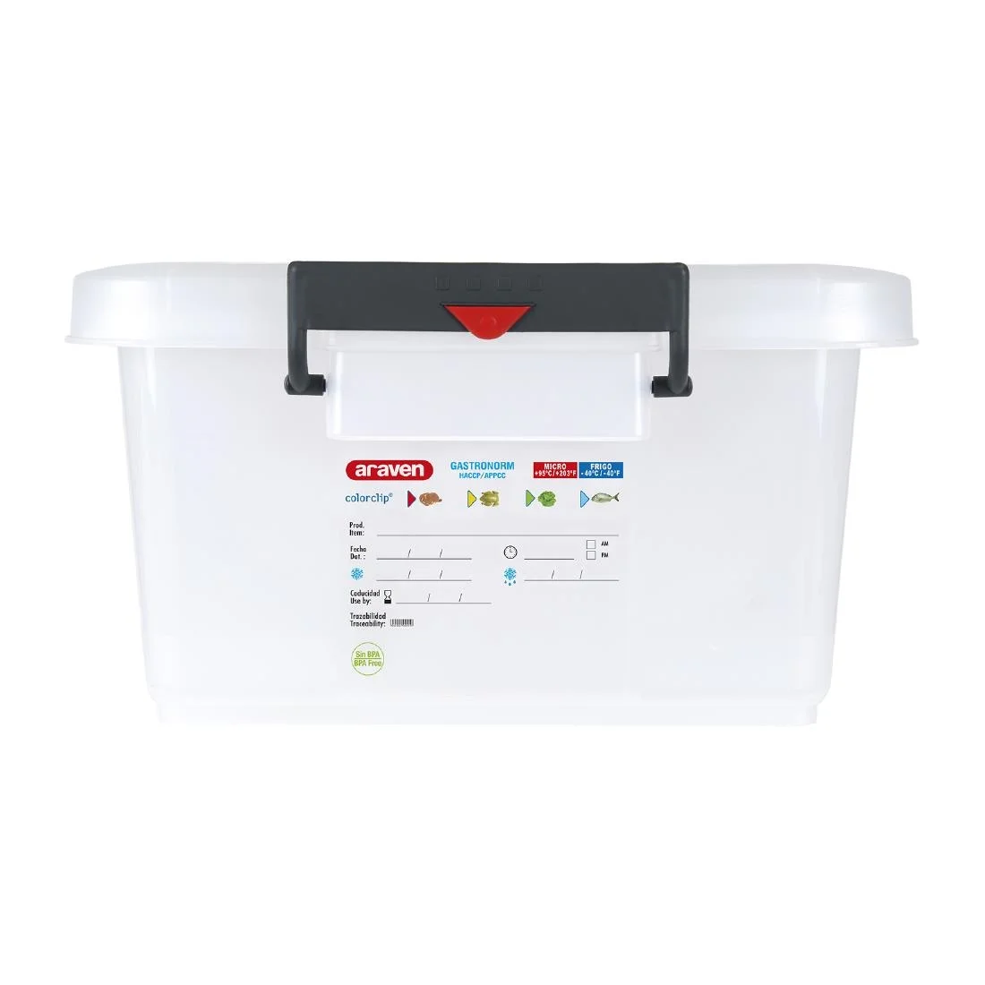 Araven Food Storage Box and Lid with Colour Clips