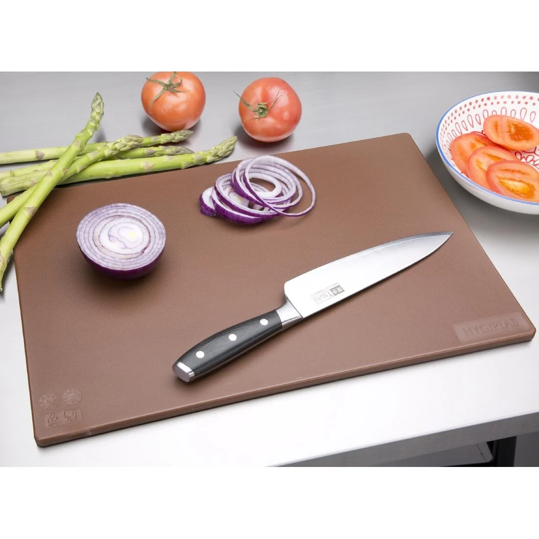 Hygiplas Standard Low Density Brown Chopping Board - Image 8
