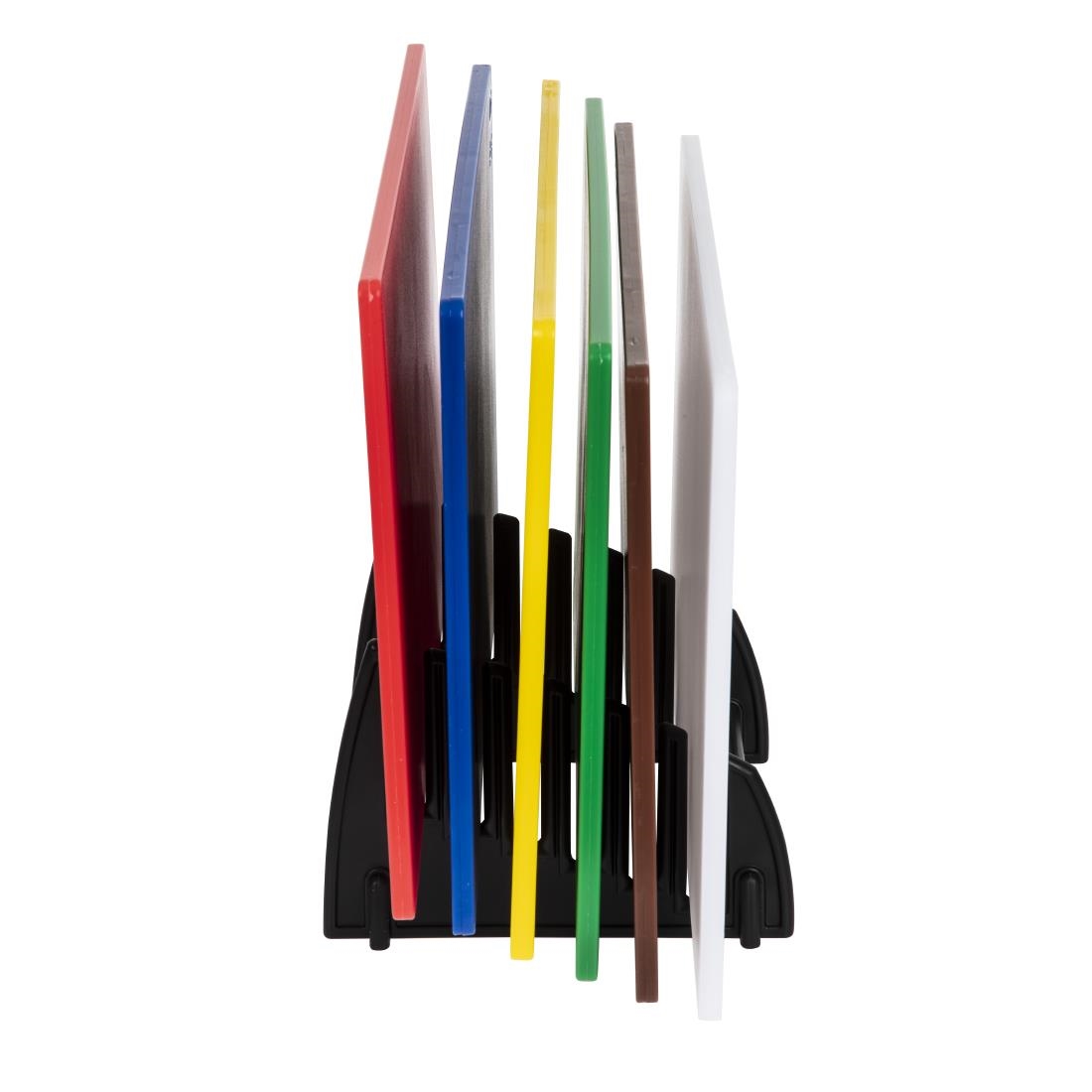 Hygiplas Standard Low Density Chopping Board Set with Rack