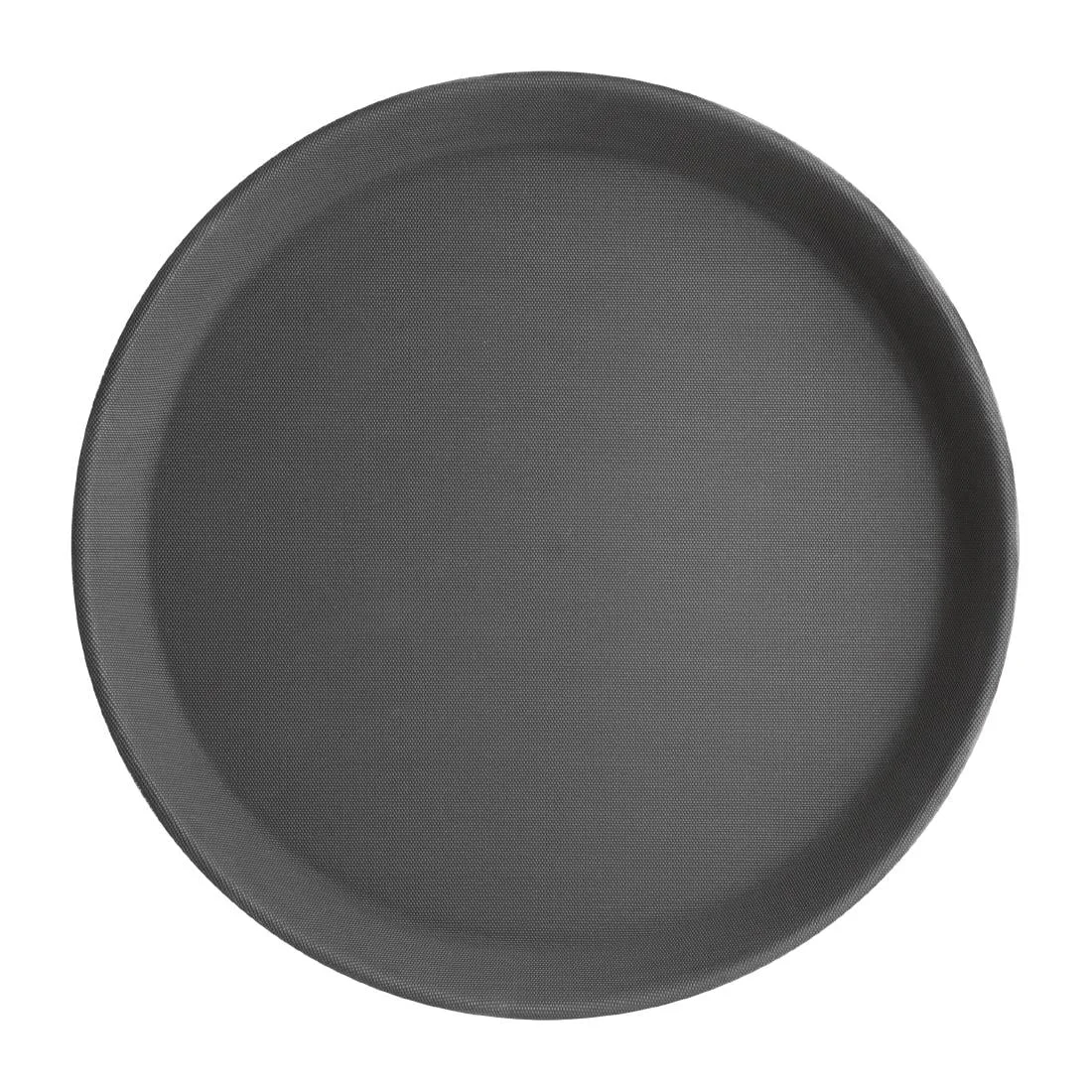 Kristallon Plastic Round Anti Slip Tray Black 16 in