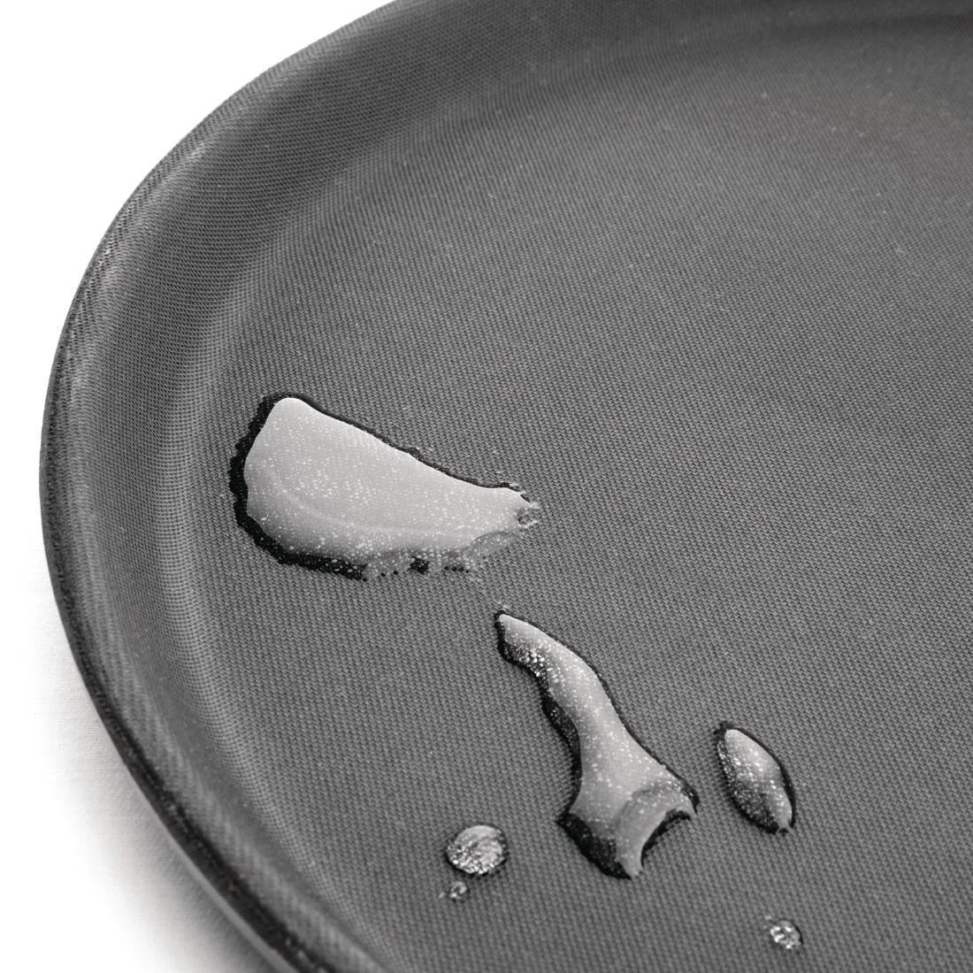 Kristallon Plastic Round Anti Slip Tray Black 14 in - Image 6