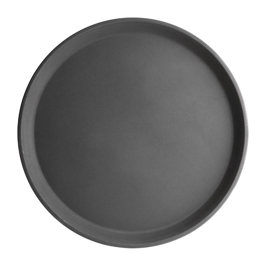 Kristallon Fibreglass Round Non Slip Tray Black 14 in