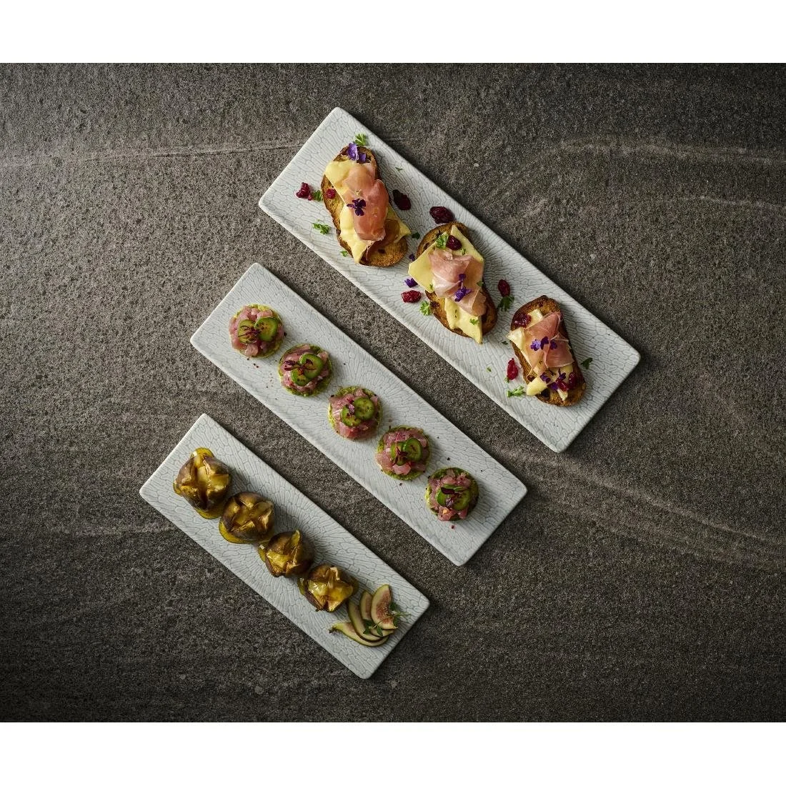 Churchill Delta Grey Tasting Trays 245x85mm (6 Pack) - Image 2