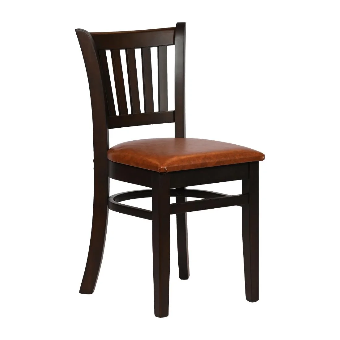 Turin Dining Table with 4 Manhattan Chairs in Dark Walnut with Bison Tan - Image 3
