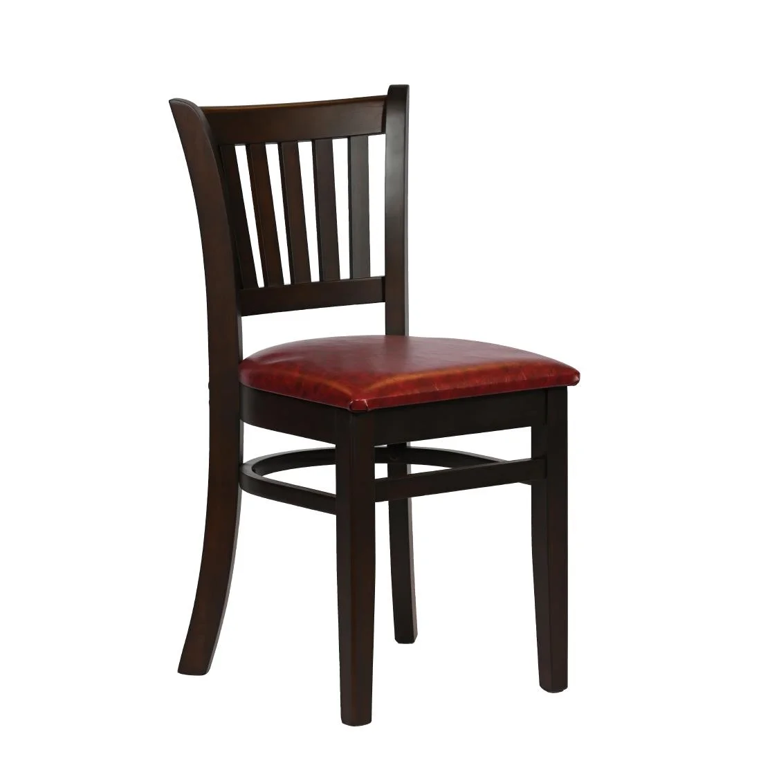 Turin Dining Table with 4 Manhattan Chairs in Dark Walnut with Bison Bordeaux - Image 3