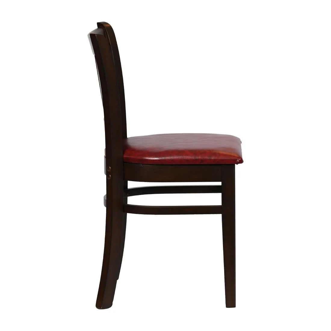 Turin Dining Table with 4 Manhattan Chairs in Dark Walnut with Bison Bordeaux - Image 4