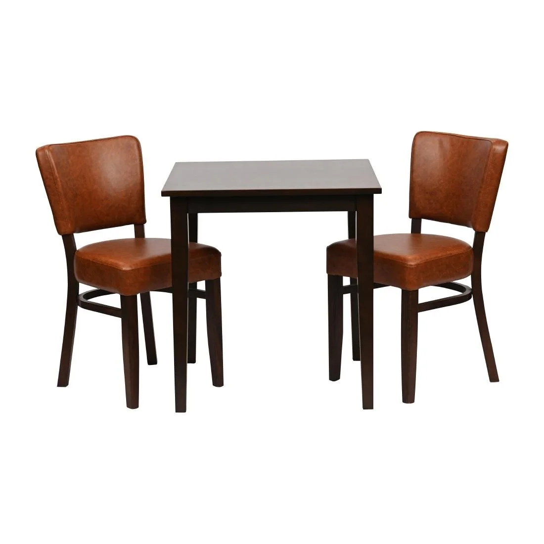 Pimlico Dining Table with 2 Oregon Chairs Set in Dark Walnut & Bison Tan