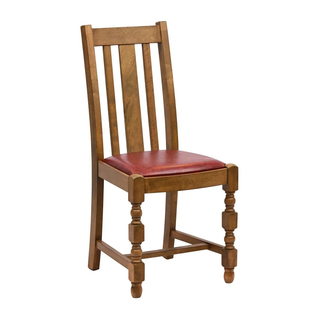 Thame Dining Chairs in Weathered Oak with Bison Bordeaux Seat (6 Pack)