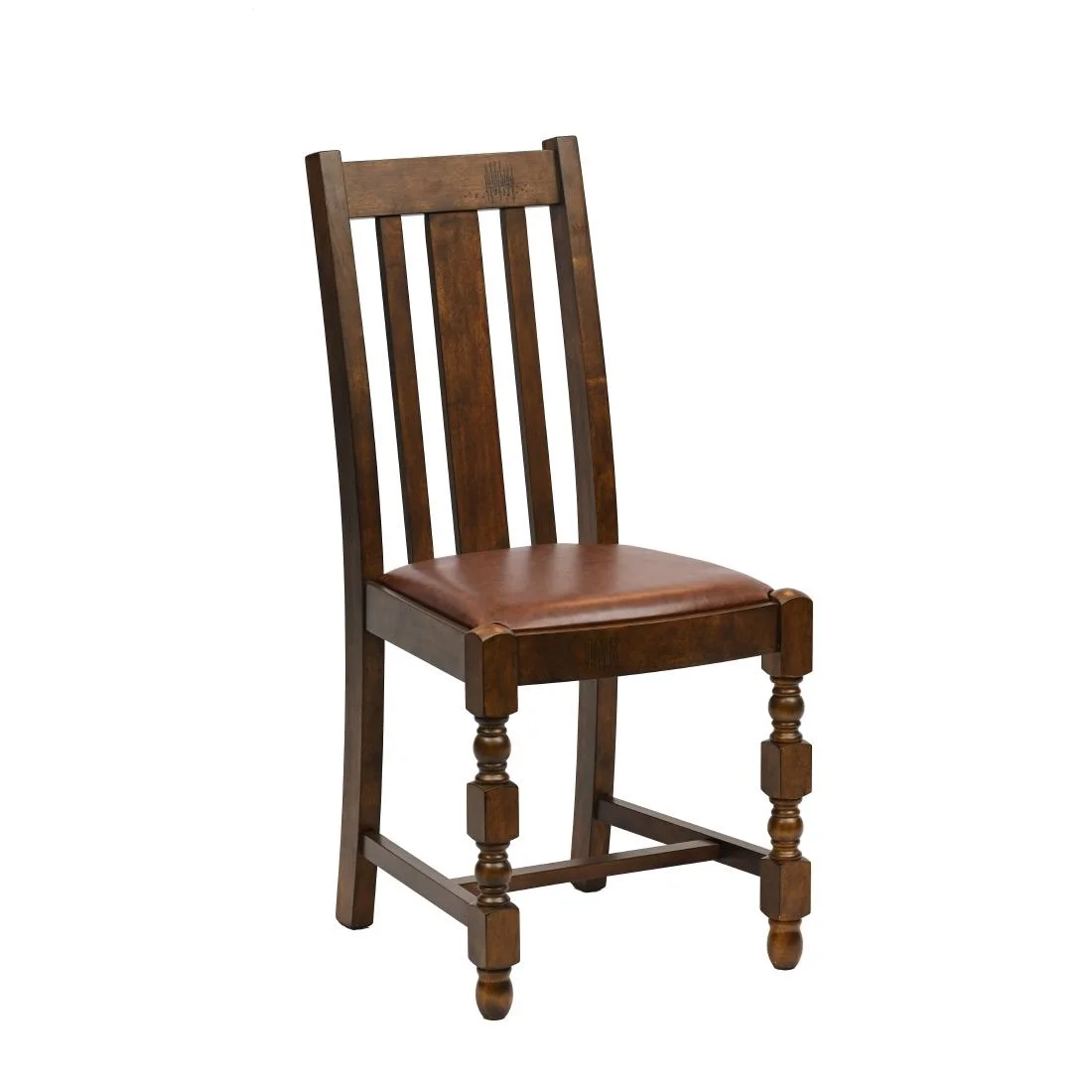 Thame Dining Chairs in Vintage Wood with Bison Espresso Seat (6 Pack)
