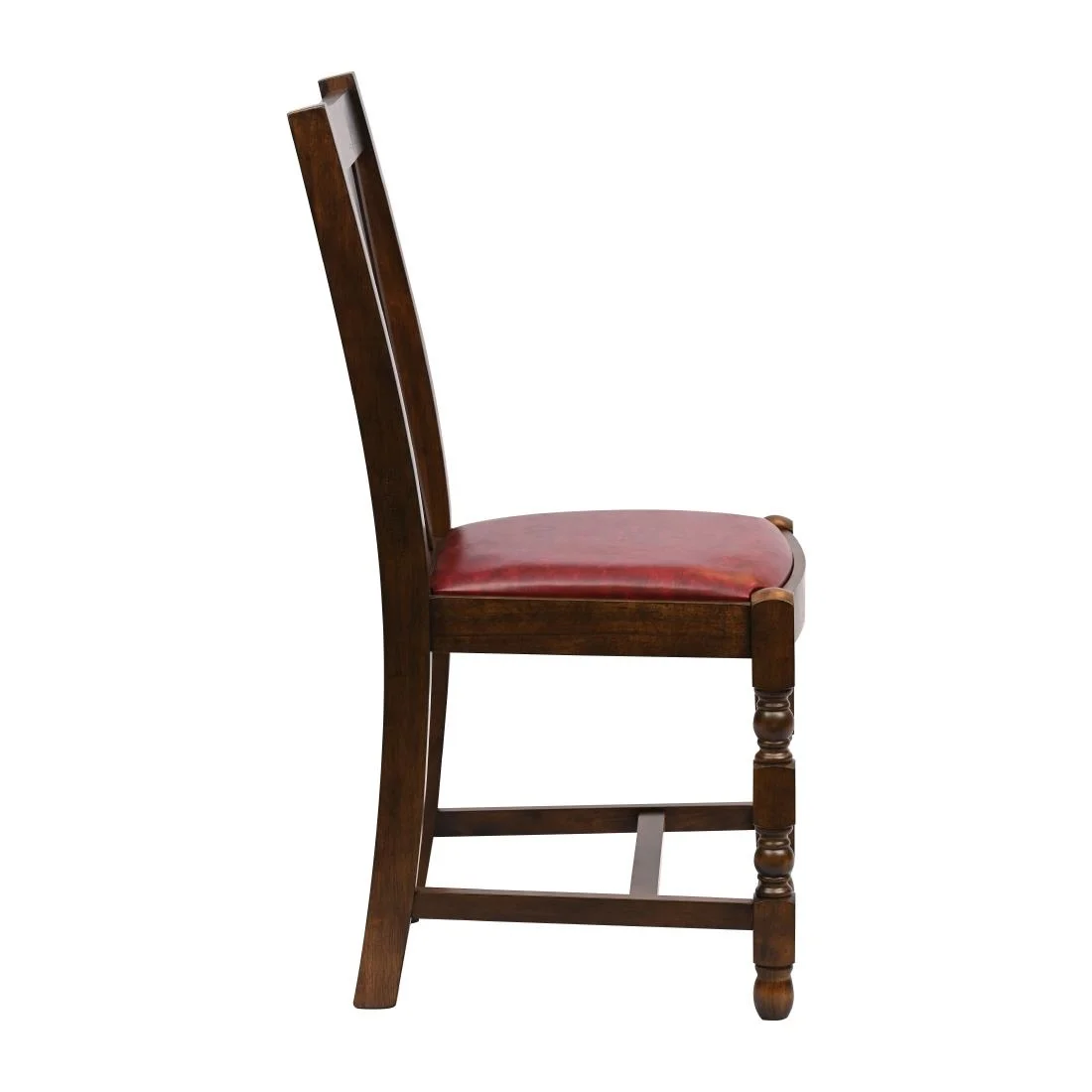 Thame Dining Chairs in Vintage Wood with Bison Bordeaux Seat (6 Pack) - Image 4