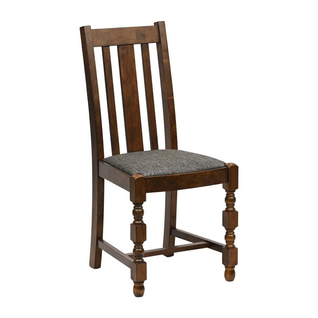 Thame Dining Chairs in Vintage Wood with Shetland Smoke Seat (6 Pack) - Image 1