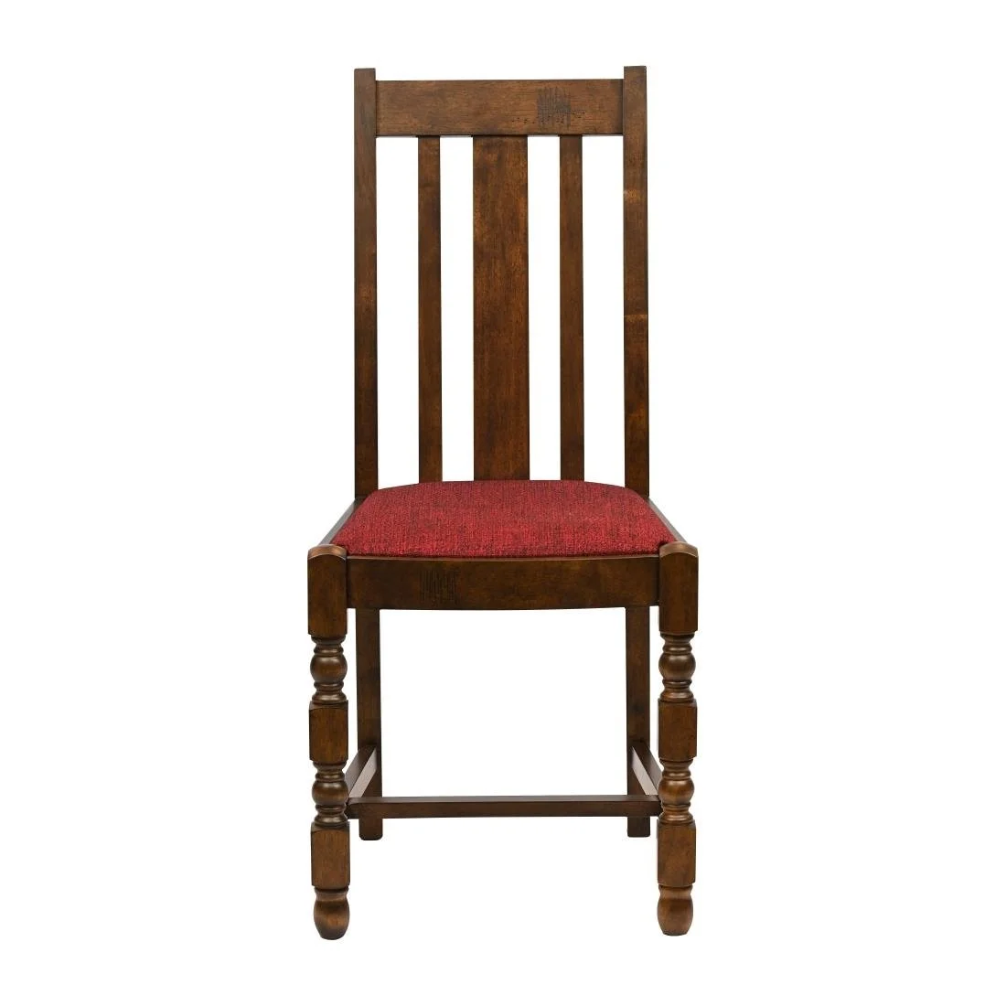 Thame Dining Chairs in Vintage Wood with Shetland Scarlett Seat (6 Pack) - Image 3