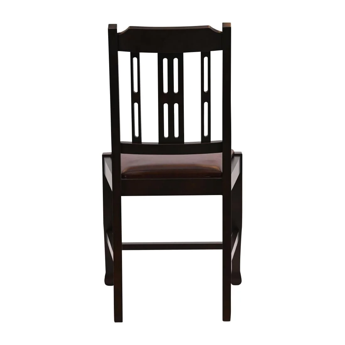 Lattice Back Dining Chairs in Dark Walnut with Bison Espresso Seat (6 Pack) - Image 2