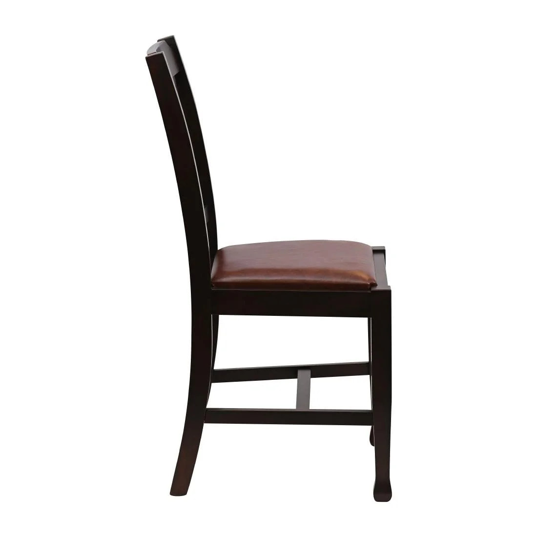 Lattice Back Dining Chairs in Dark Walnut with Bison Espresso Seat (6 Pack) - Image 4