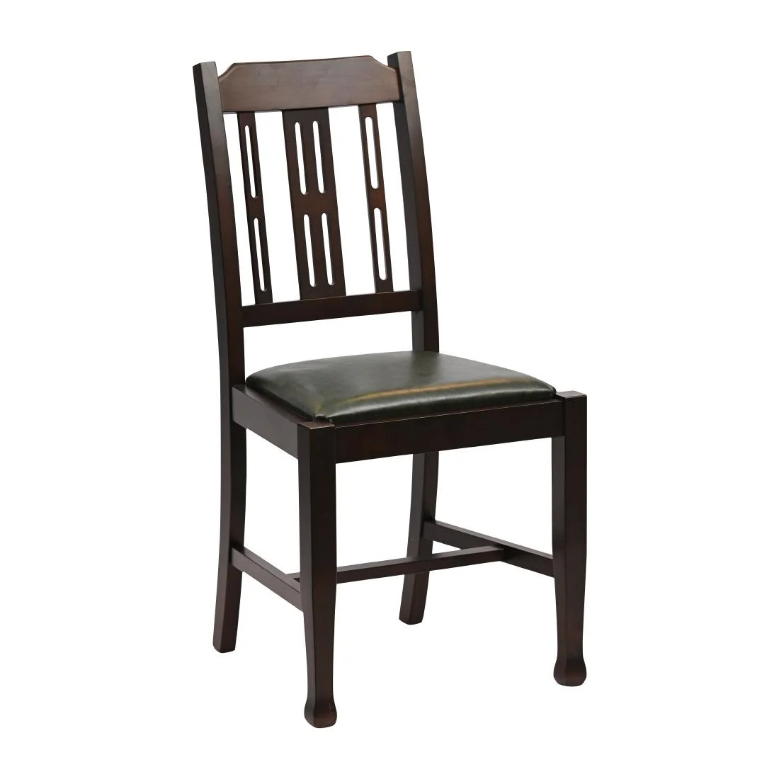 Lattice Back Dining Chairs in Dark Walnut with Bison Cedar Seat (6 Pack)