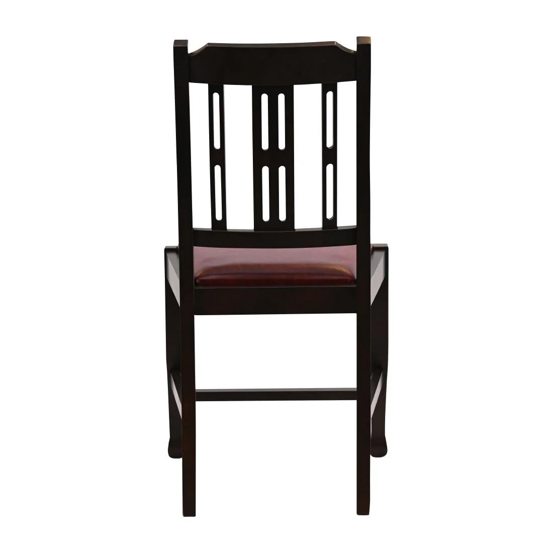 Lattice Back Dining Chairs in Dark Walnut with Bison Bordeaux Seat (6 Pack) - Image 2