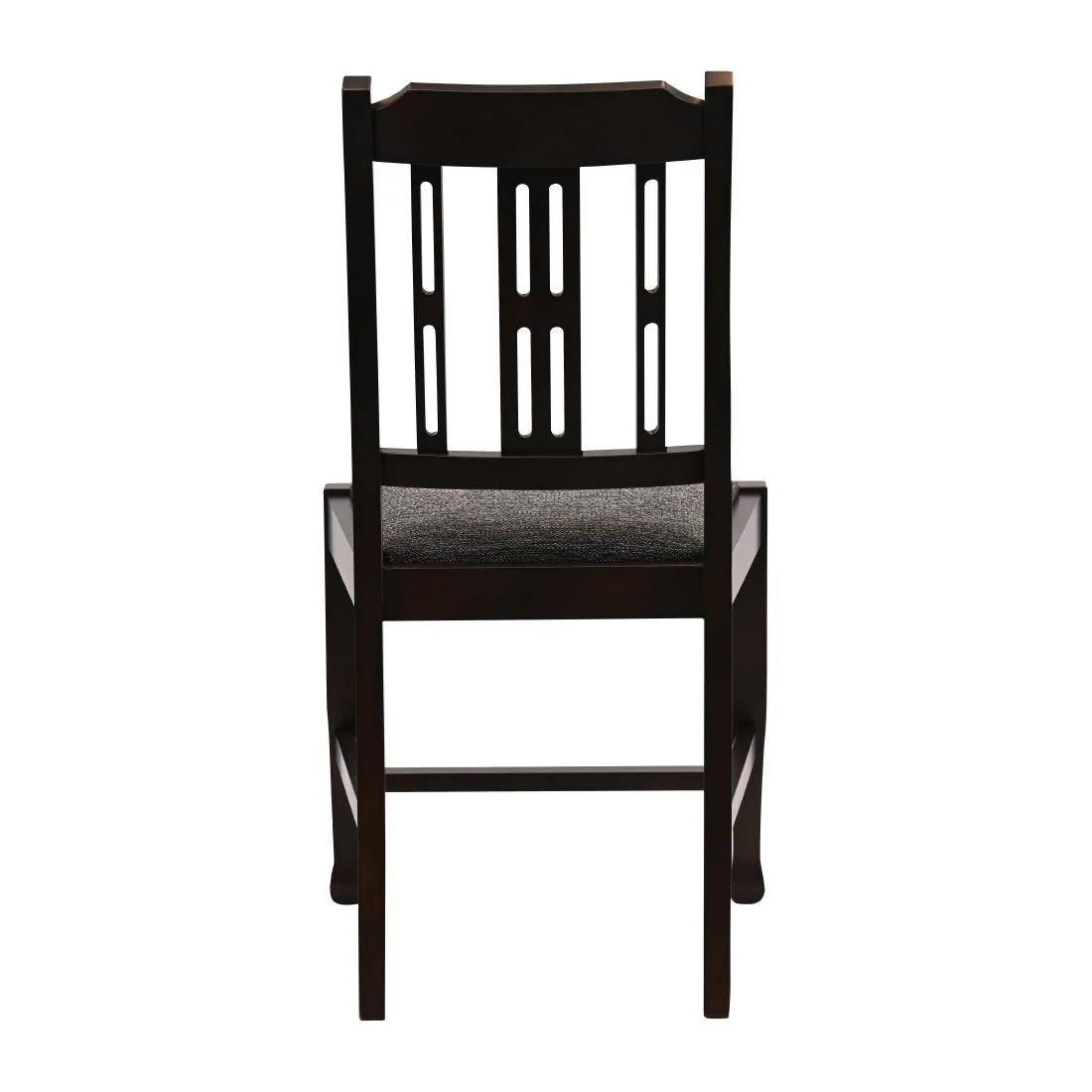 Lattice Back Dining Chairs in Dark Walnut with Shetland Smoke Seat (6 Pack) - Image 2