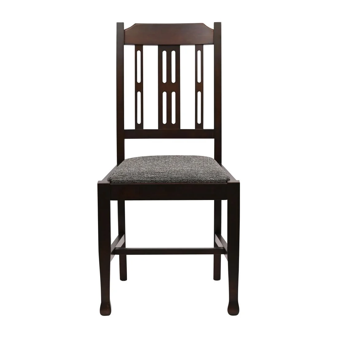 Lattice Back Dining Chairs in Dark Walnut with Shetland Smoke Seat (6 Pack) - Image 3