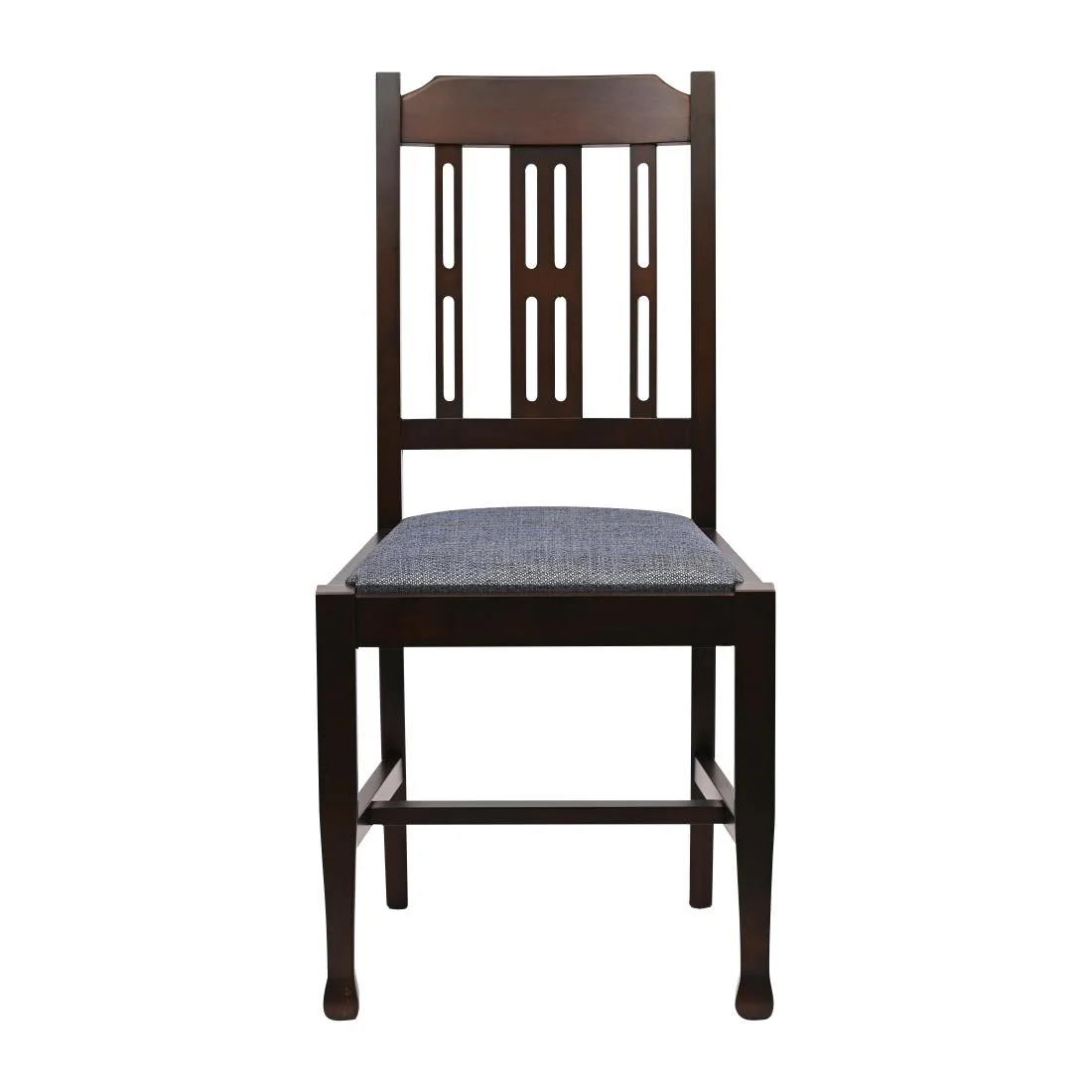 Lattice Back Dining Chairs in Dark Walnut with Shetland Sea Seat (6 Pack) - Image 4