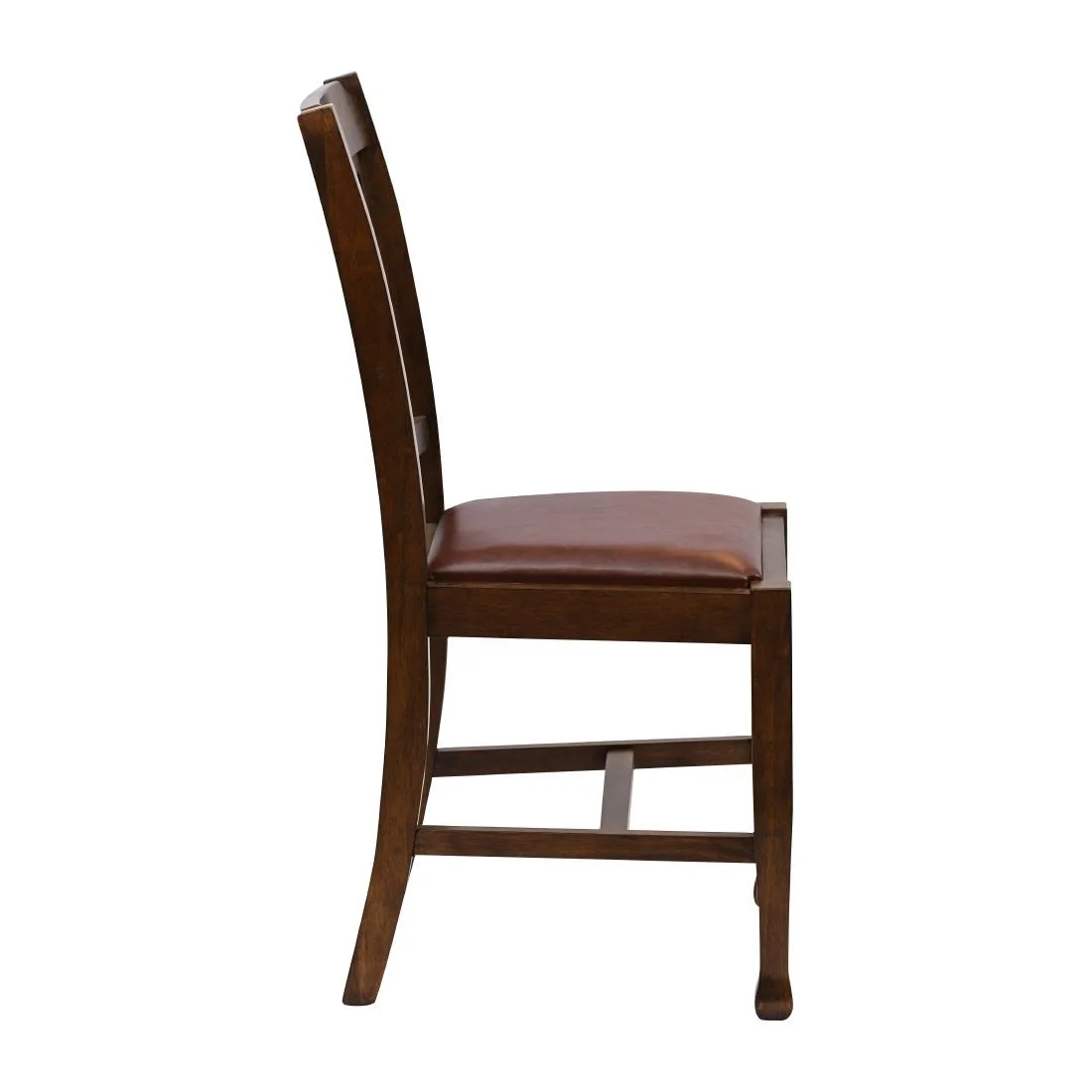 Lattice Back Dining Chairs in Vintage Wood with Bison Espresso Seat (6 Pack) - Image 3