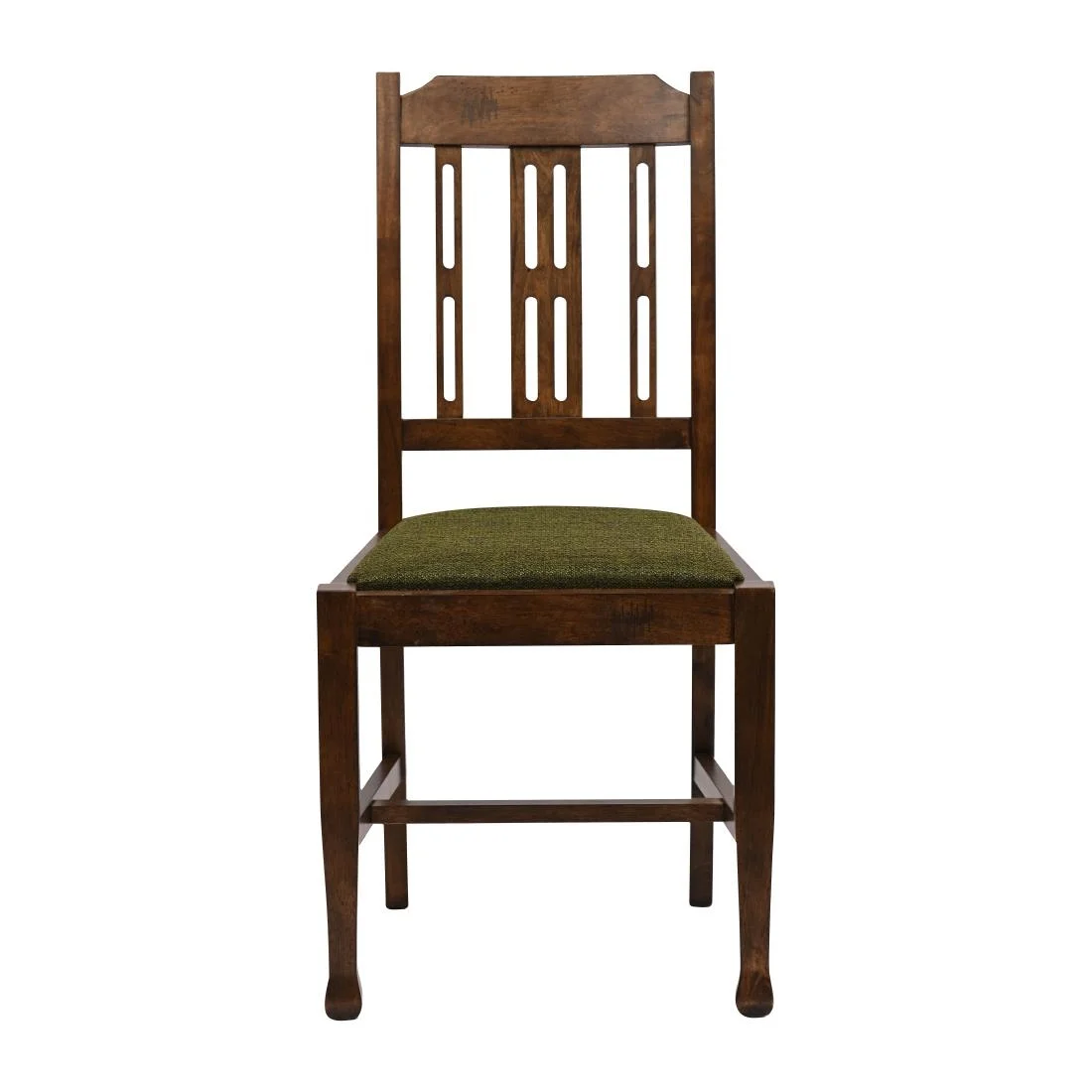 Lattice Back Dining Chairs in Vintage Wood with Shetland Forest Seat (6 Pack) - Image 3