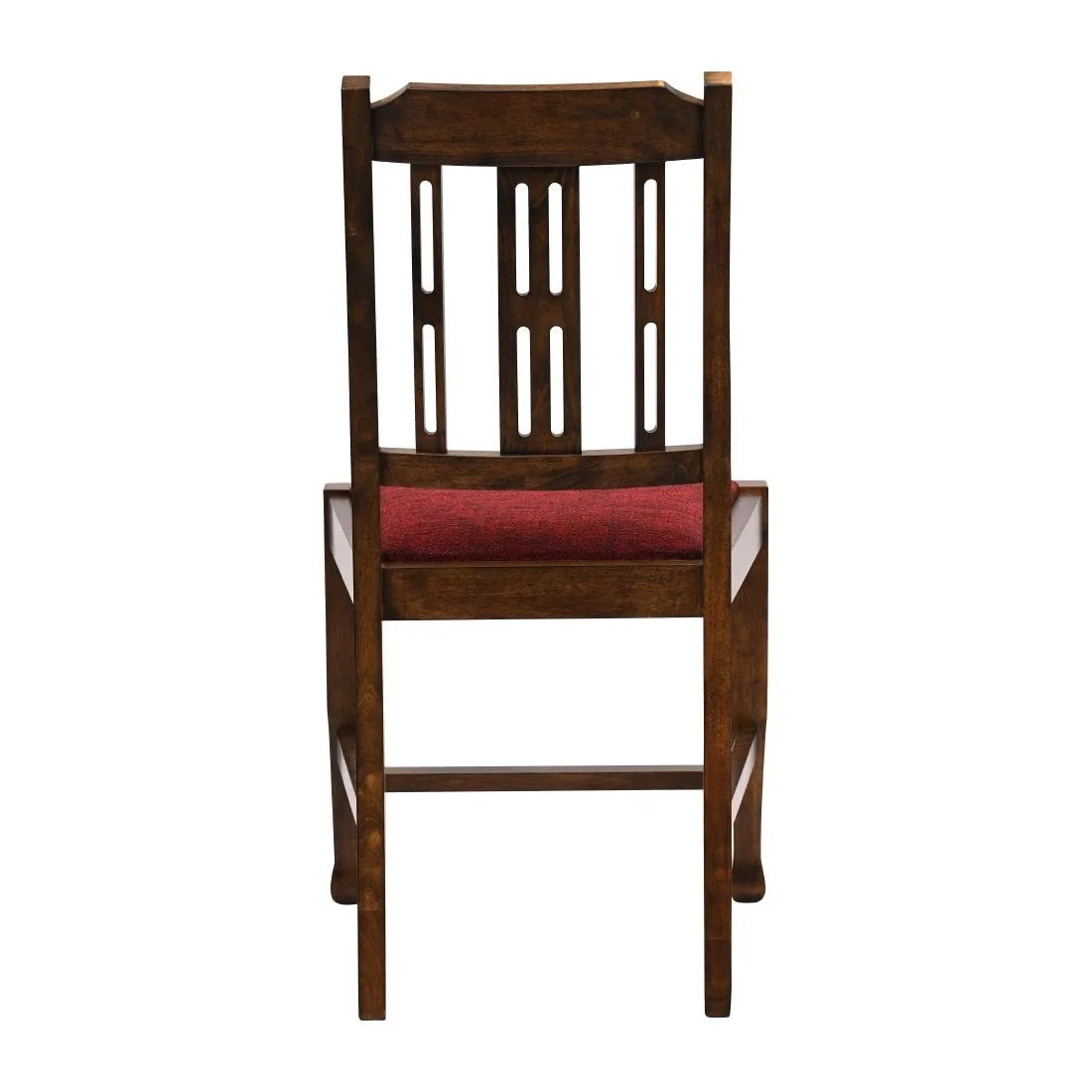 Lattice Back Dining Chairs in Vintage Wood with Shetland Scarlett Seat (6 Pack) - Image 2