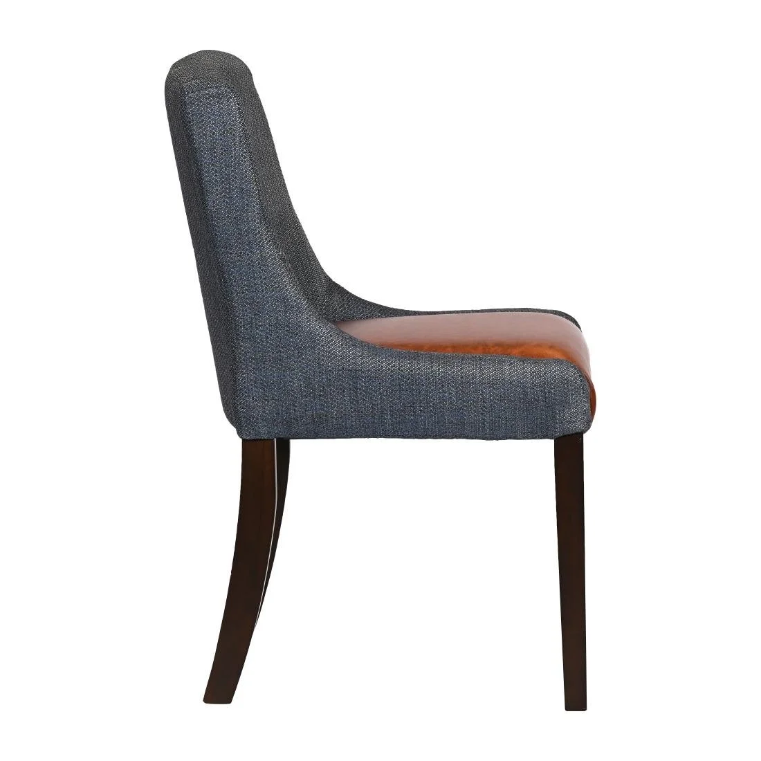 Bath Walnut Dining Chairs with Sea Back & Tan Seat (6 Pack) - Image 2