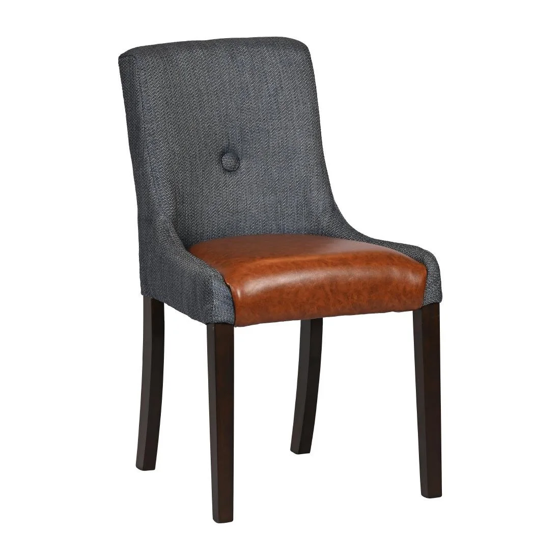 Bath Walnut Dining Chairs with Sea Back & Tan Seat (6 Pack)