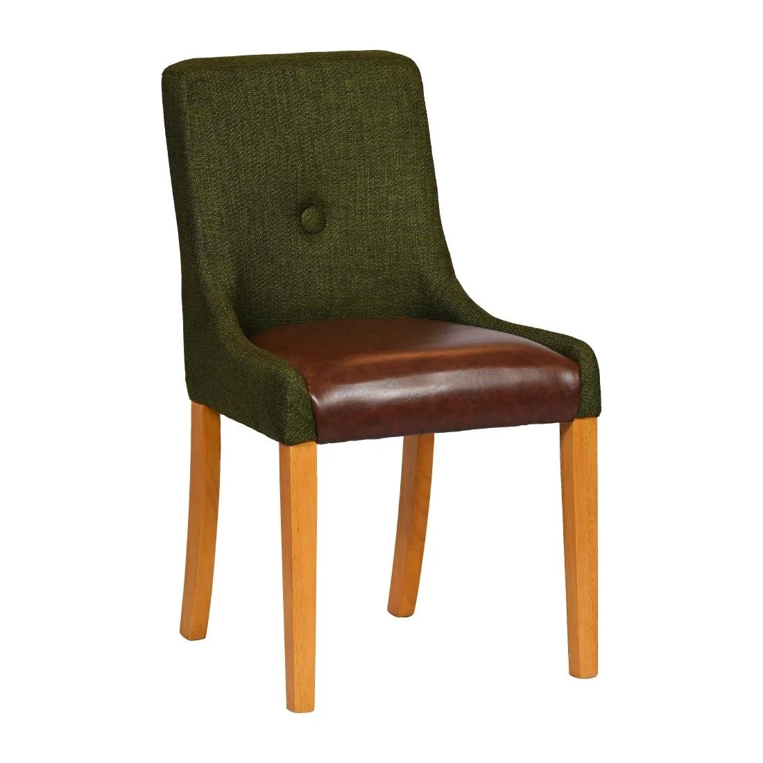 Bath Soft Oak Dining Chairs with Forest Back & Espresso Seat (6 Pack)