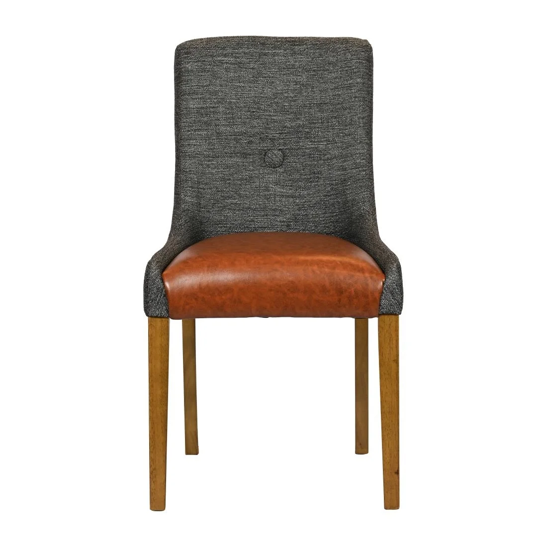 Bath Weathered Oak Dining Chairs with Smoke Back & Tan Seat (6 Pack) - Image 2