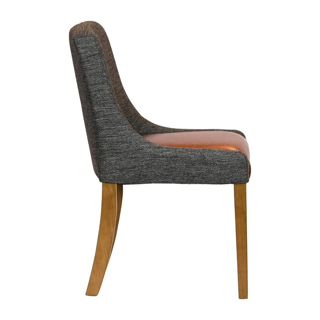 Bath Weathered Oak Dining Chairs with Smoke Back & Tan Seat (6 Pack) - Image 3