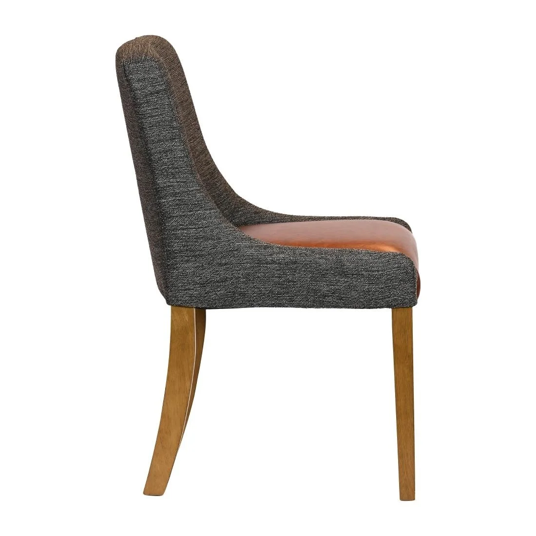 Bath Weathered Oak Dining Chairs with Smoke Back & Tan Seat (6 Pack) - Image 3