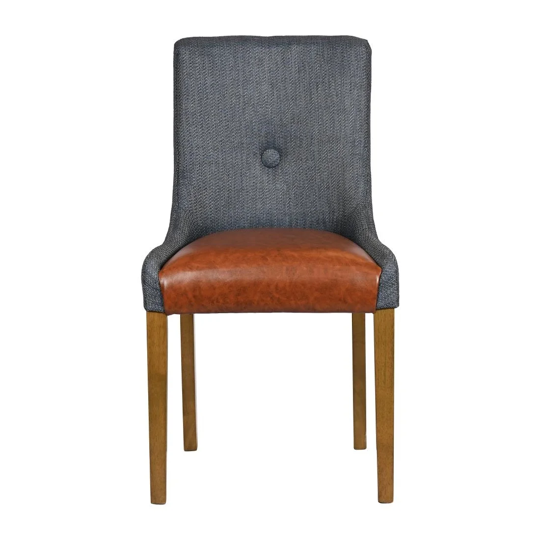 Bath Weathered Oak Dining Chairs with Sea Back & Tan Seat (6 Pack) - Image 3