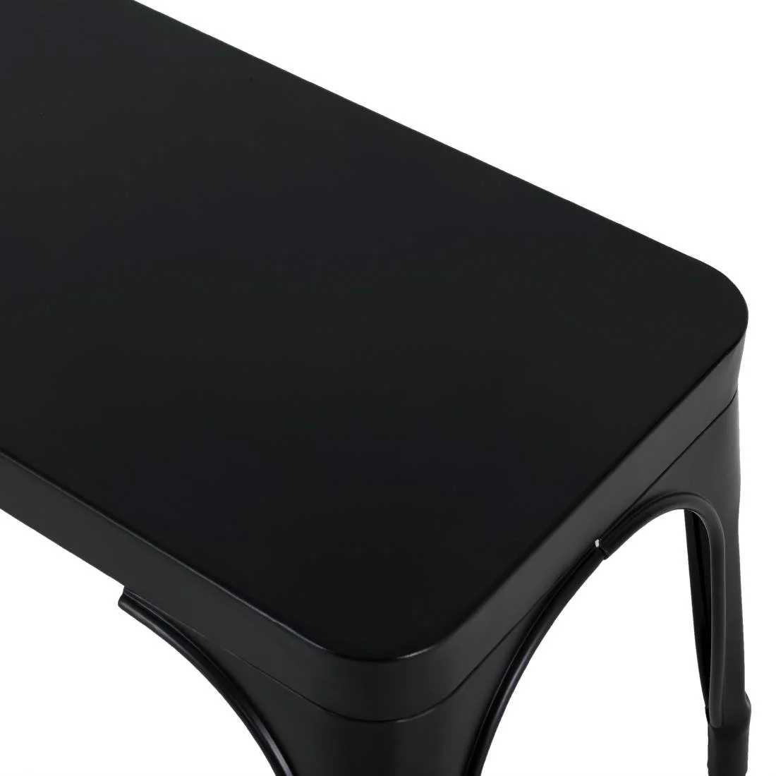 Bolero Bistro Metal Benches Black 1000mm (2 Pack) - Image 3