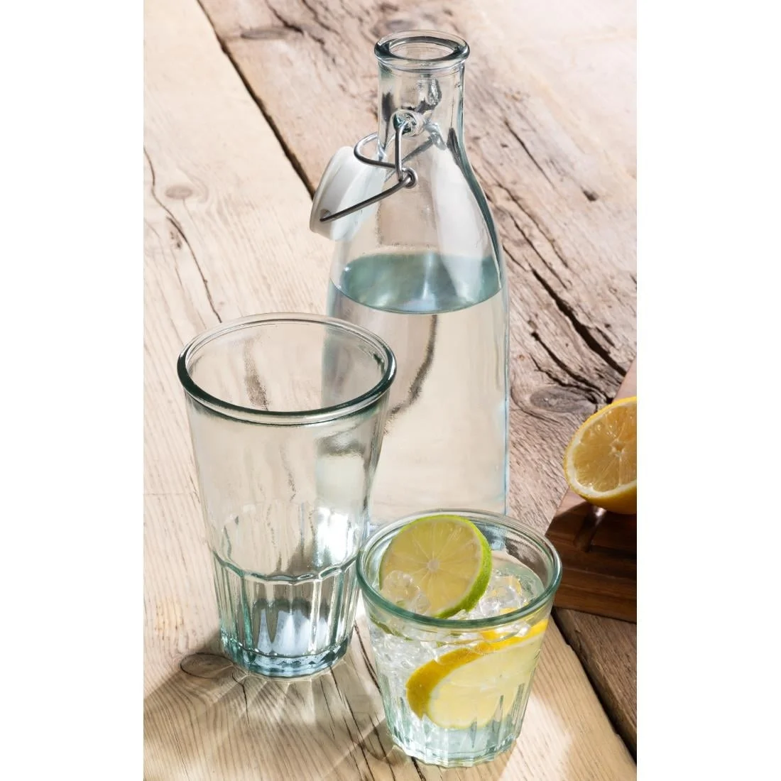Olympia Recycled Glasses Fluted Rocks Tumblers 250ml (6 Pack) - Image 2