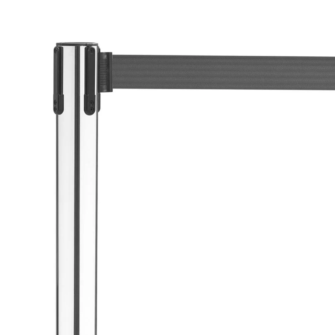 Bolero Polished Stainless Steel Black Strap Barriers 3m (2 Pack) - Image 4