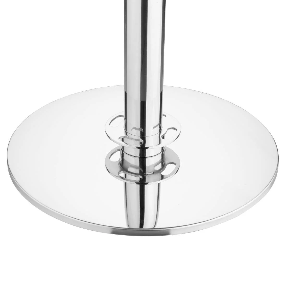 Bolero Flat Base Barrier Banner Posts Polished Stainless Steel (2 Pack) - Image 2