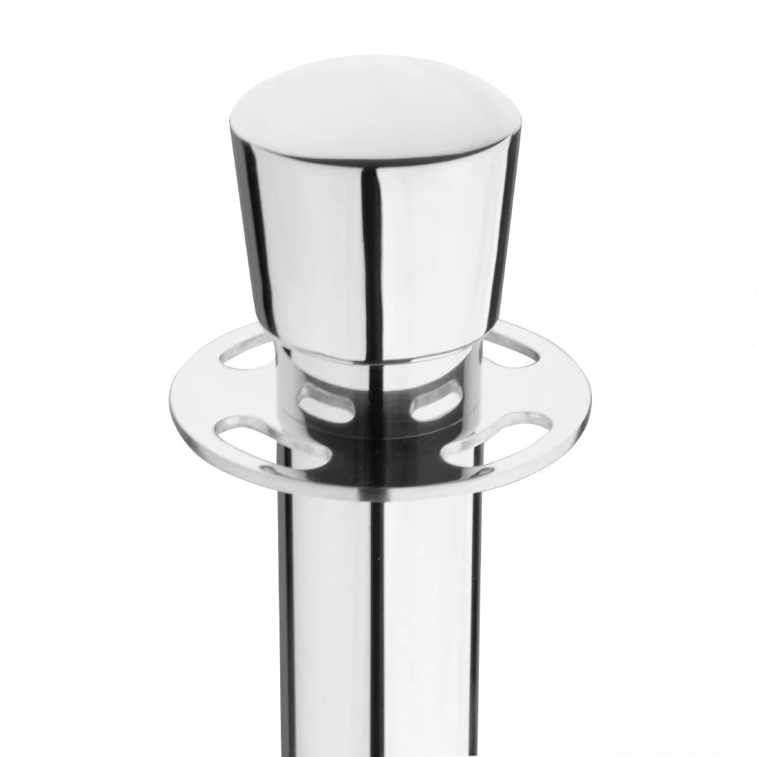 Bolero Flat Base Barrier Banner Posts Polished Stainless Steel (2 Pack) - Image 3