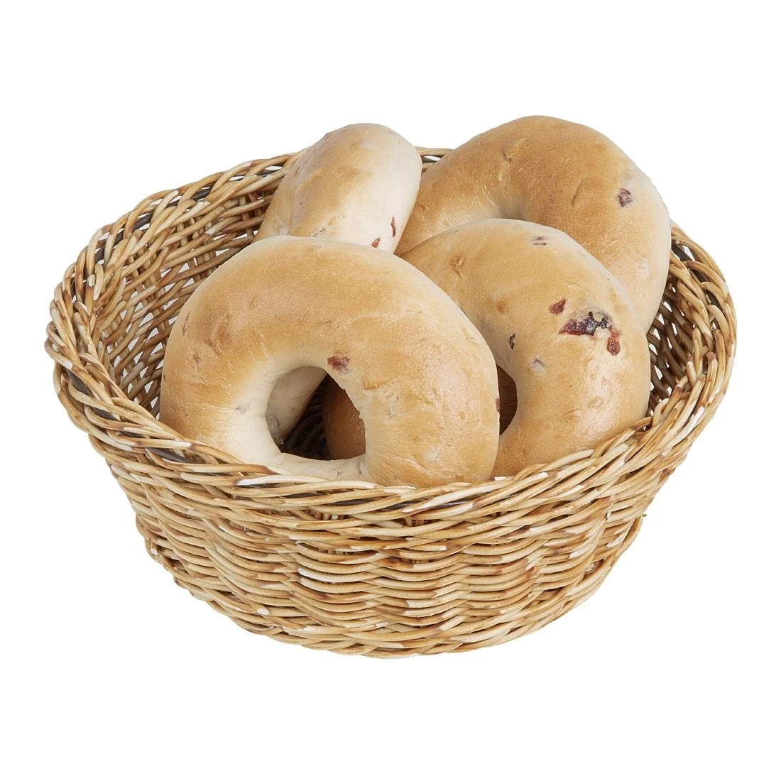 Olympia Polywicker Round Basket Light Brown 220mm - Image 7