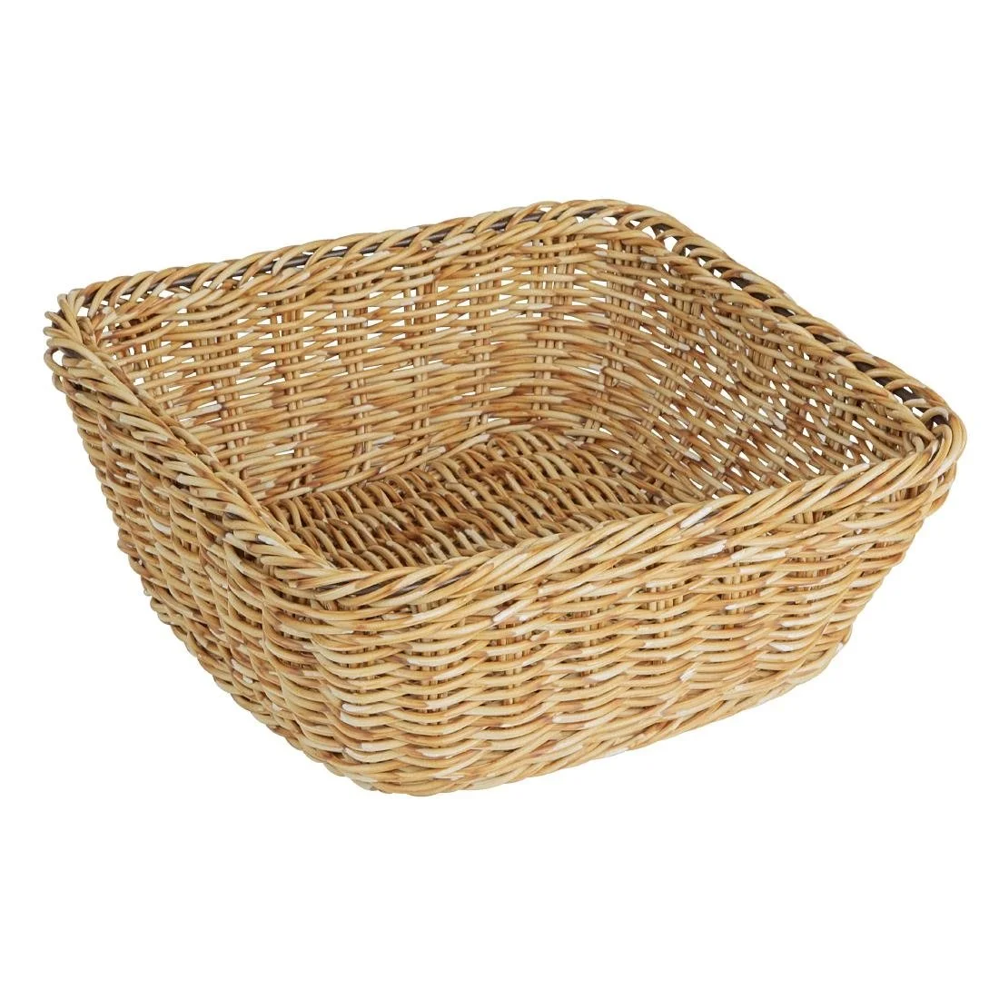 Olympia Polywicker Square Basket Light Brown 230x230mm - Image 2