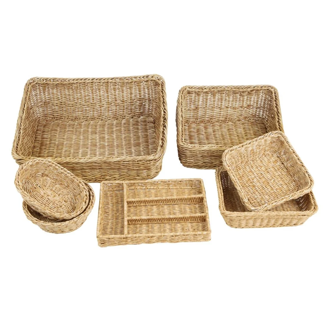 Olympia Polywicker Square Basket Light Brown 230x230mm - Image 4