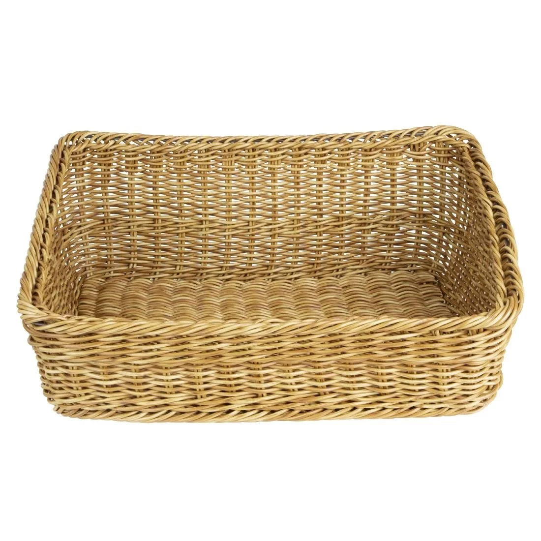 Olympia Polywicker Rectangular Display Basket Light Brown 525x385mm