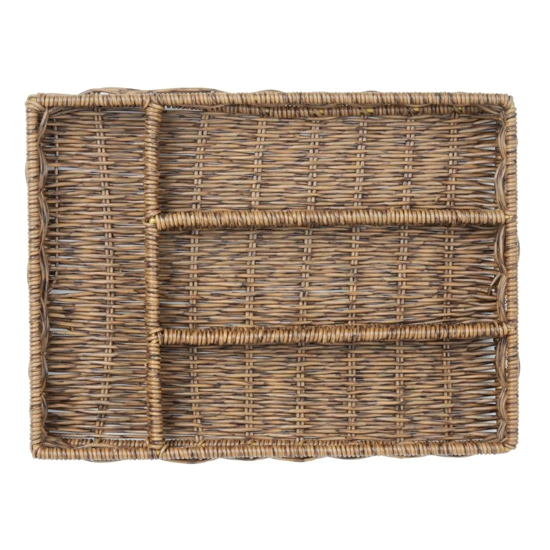 Olympia Polywicker Cutlery Organiser Dark Brown 340x250mm - Image 3